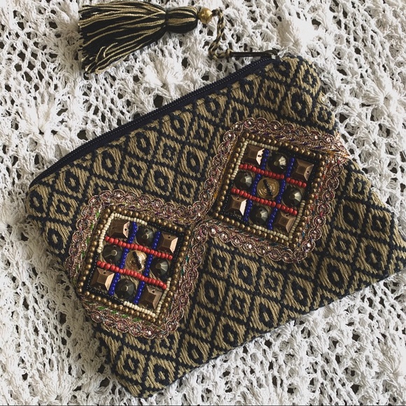 LOVE STITCH BOHEMIAN WOMEN CLUTCH MAKE UP BAG - Picture 10 of 16